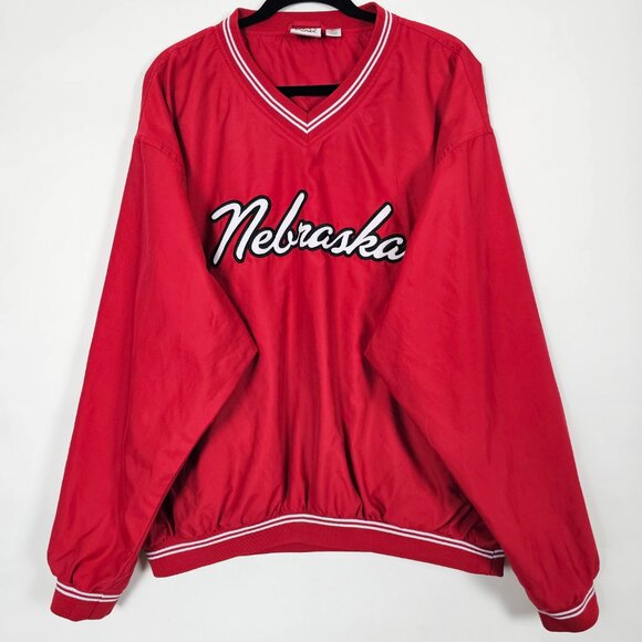 Red Oak Other - Vintage 90s Red Oak Nebraska Windbreaker Mens Long Sleeve Pullover Red Jacket